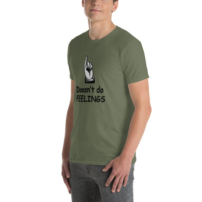 Doesn't Do Feelings Unisex Tee by EraofInk