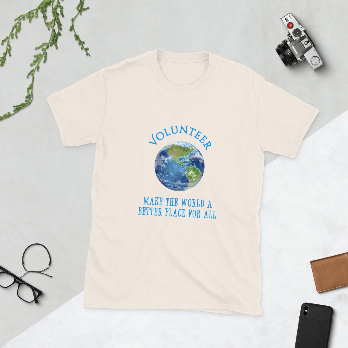 Volunteer Make the World a Better Place for All Unisex Tee by EraofInk
