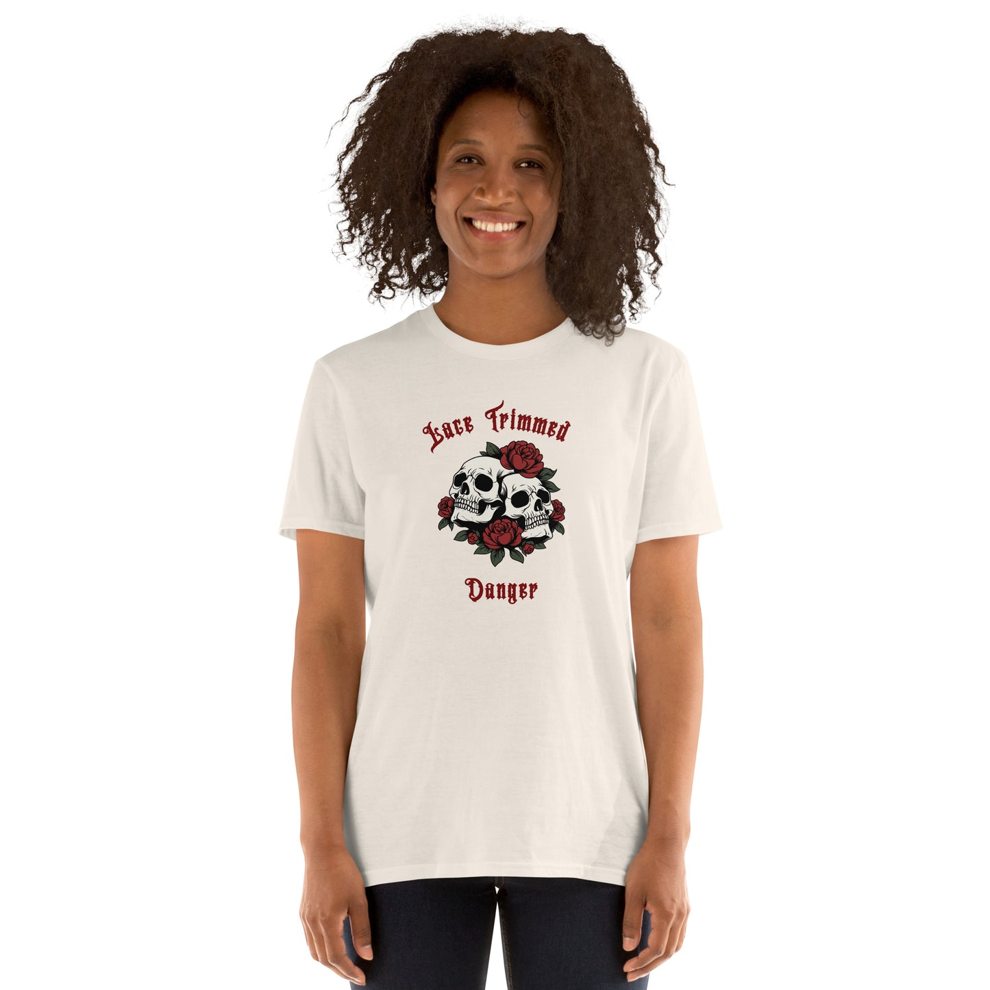 Lace Trimmed Danger Unisex Tee by EraofInk