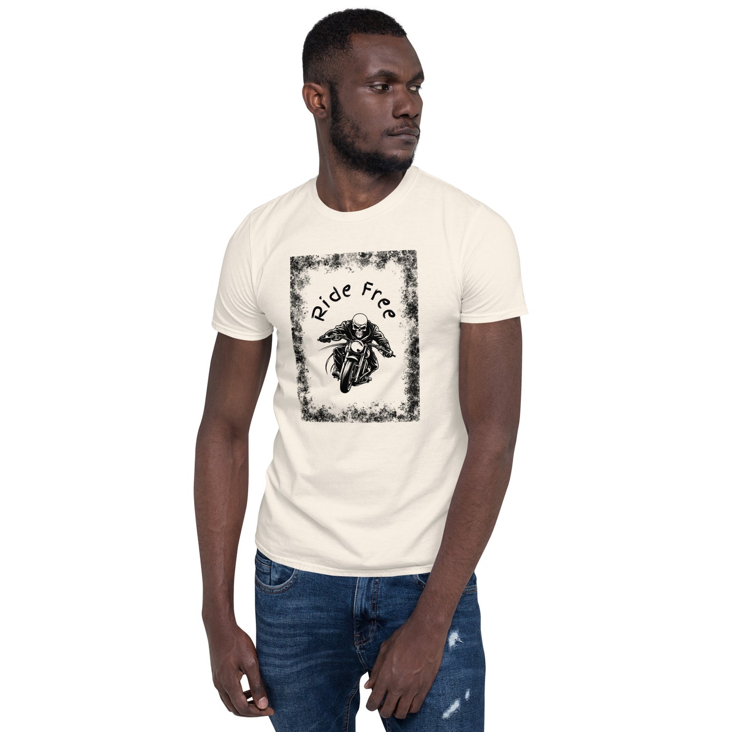 Men's Biker Tee - Death Rider Ride Free Unisex Tee by EraofInk