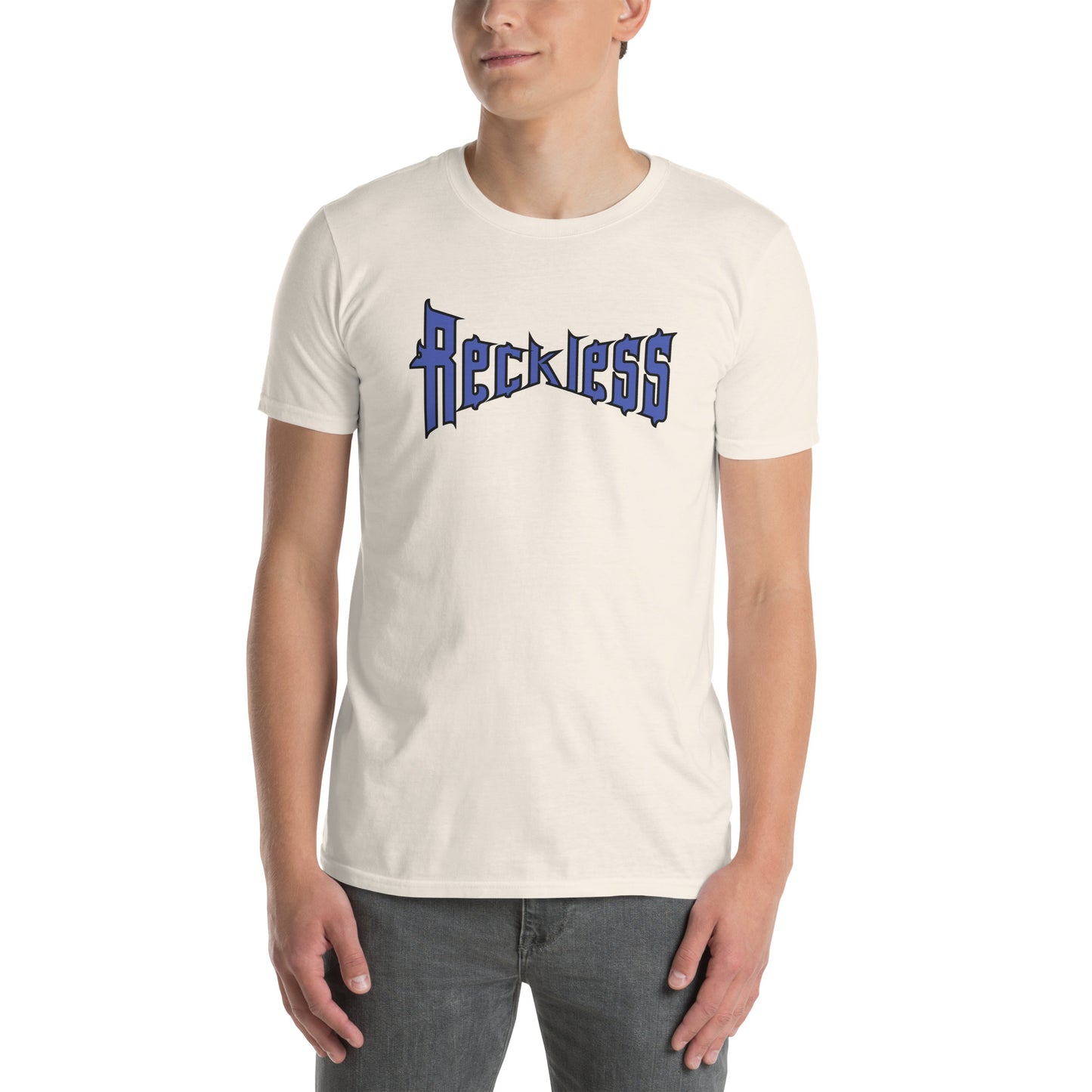 For the Guy Who is Reckless in Warped Font Unisex Tee by EraofInk