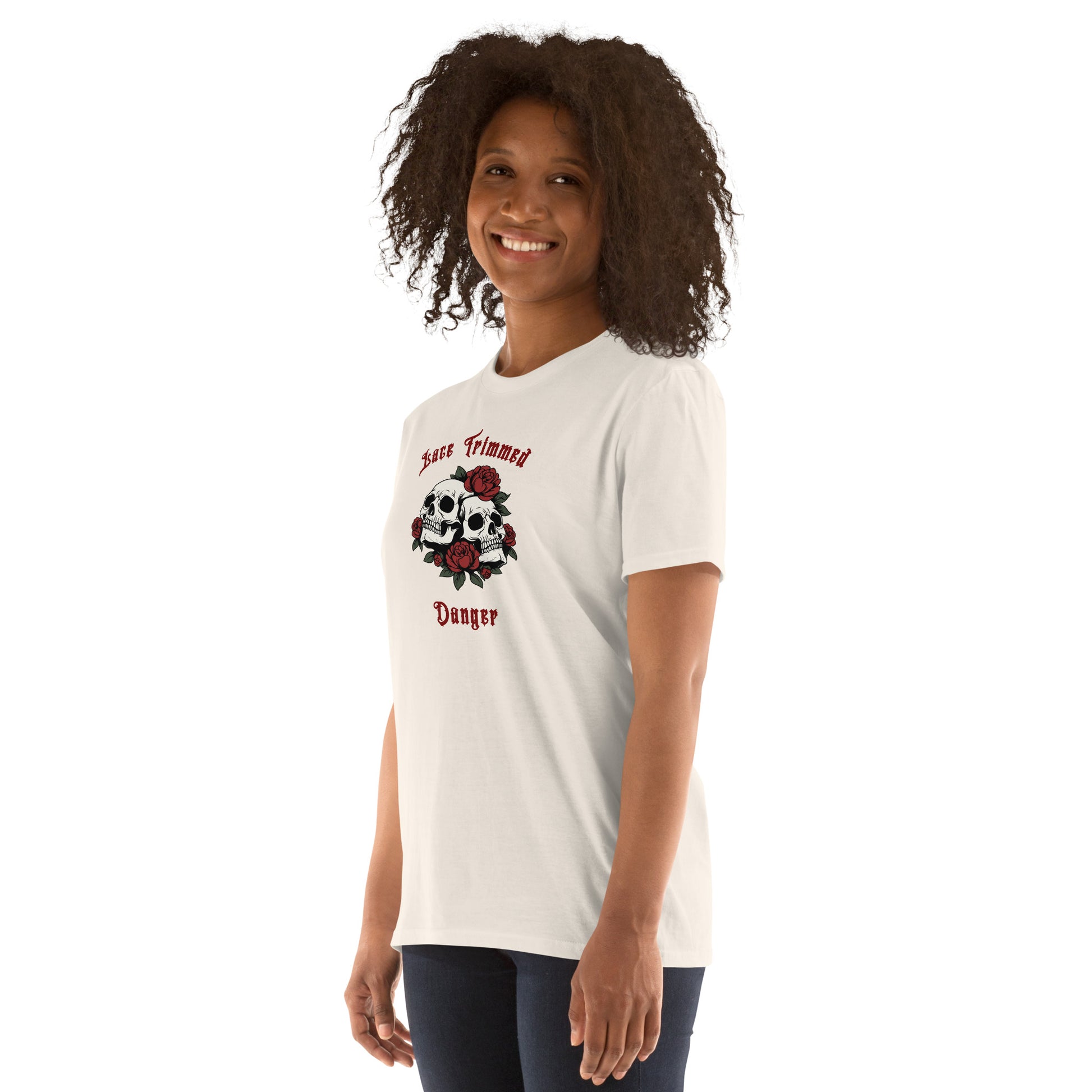 Lace Trimmed Danger Unisex Tee by EraofInk