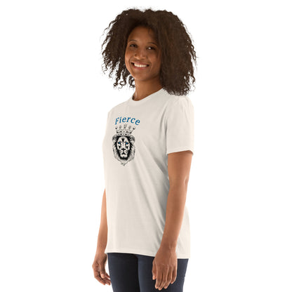 Fierce Like a Lion (with blue eyes) Unisex Tee by EraofInk