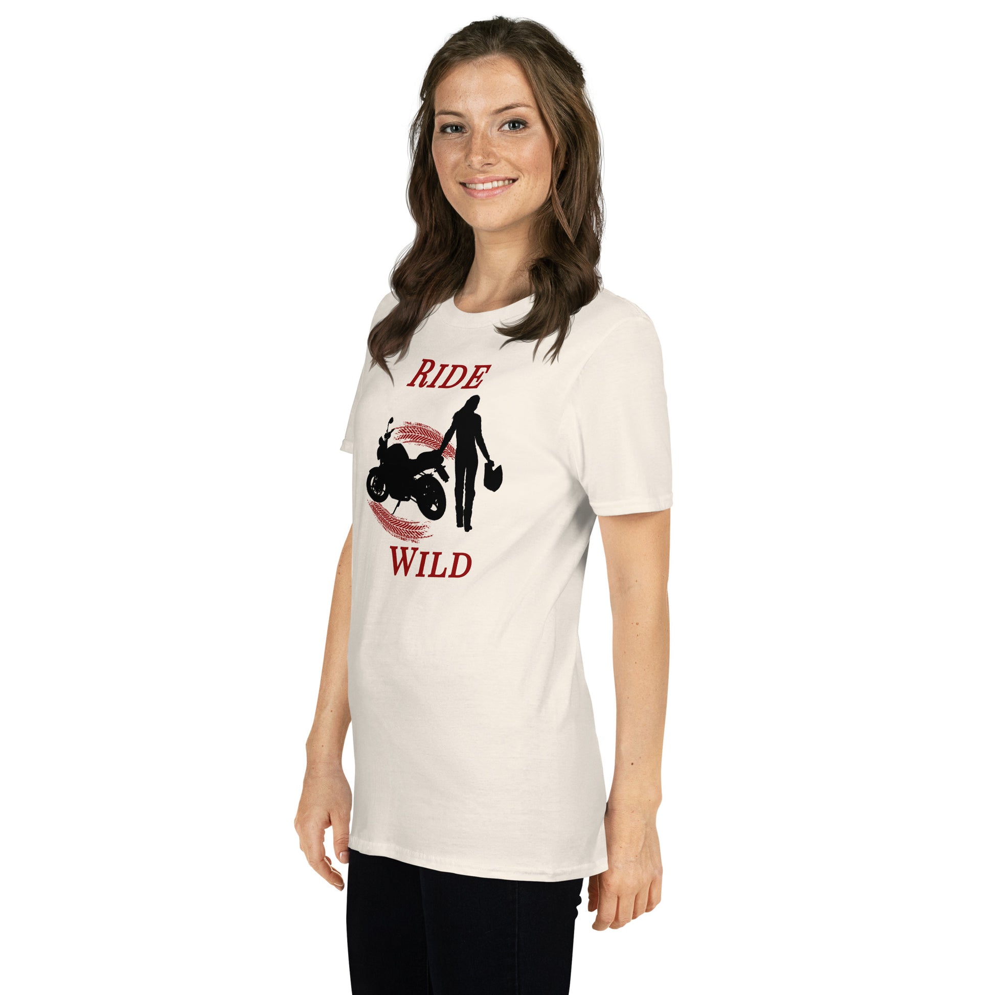 Ride Wild Motorcycle Biker Girl Unisex Tee by EraofInk