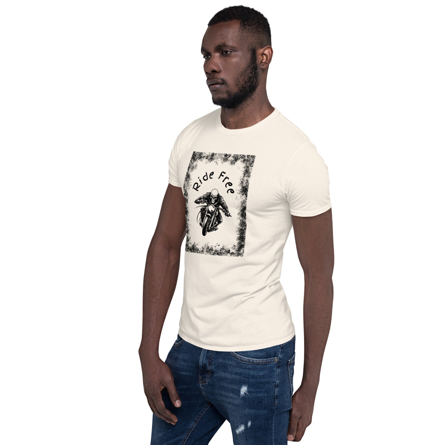 Men's Biker Tee - Death Rider Ride Free Unisex Tee by EraofInk