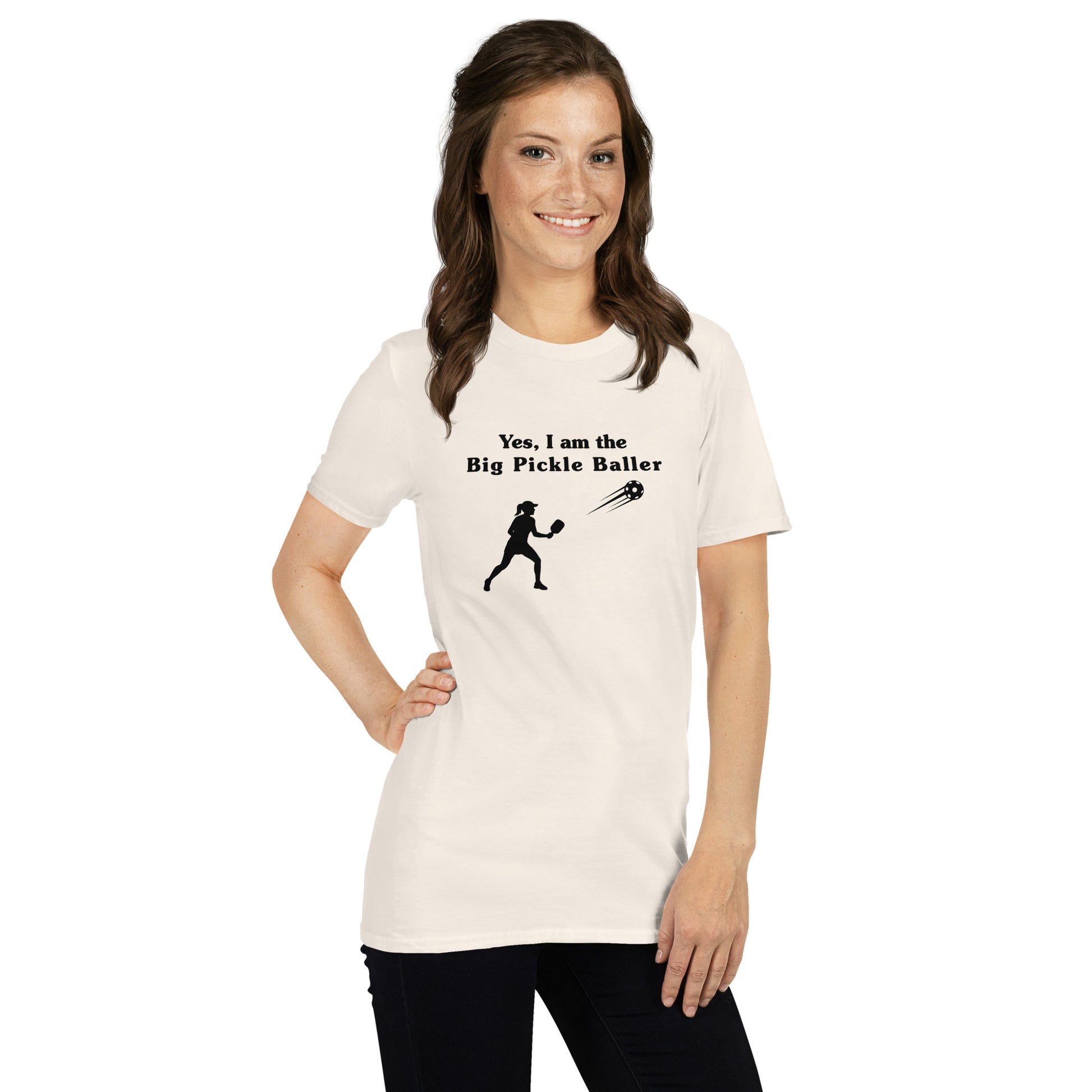 Yes, I am the Big Pickleballer Female Pickleball Unisex Tee by EraofInk