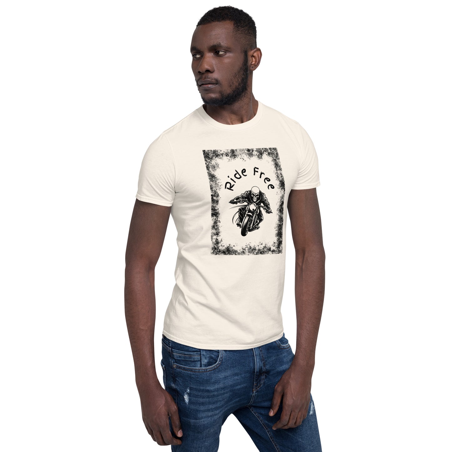 Men's Biker Tee - Death Rider Ride Free Unisex Tee by EraofInk