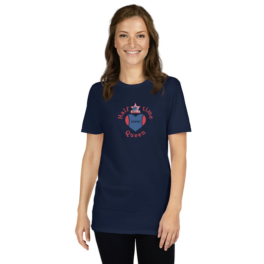 Halftime Queen Football Cheer for Red & Blue Unisex Tee by EraofInk