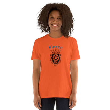 Fierce Like a Lion (with blue eyes) Unisex Tee by EraofInk
