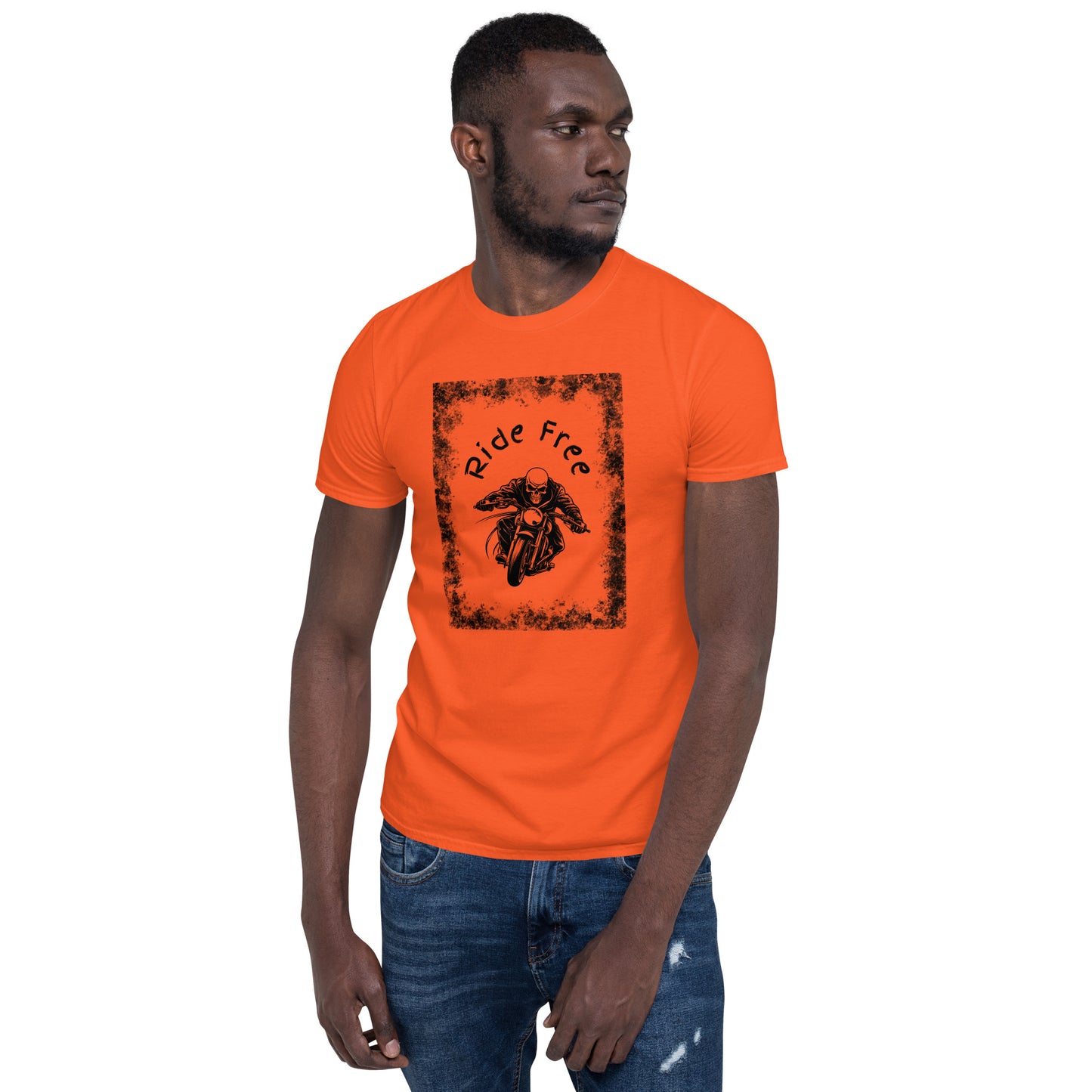 Men's Biker Tee - Death Rider Ride Free Unisex Tee by EraofInk
