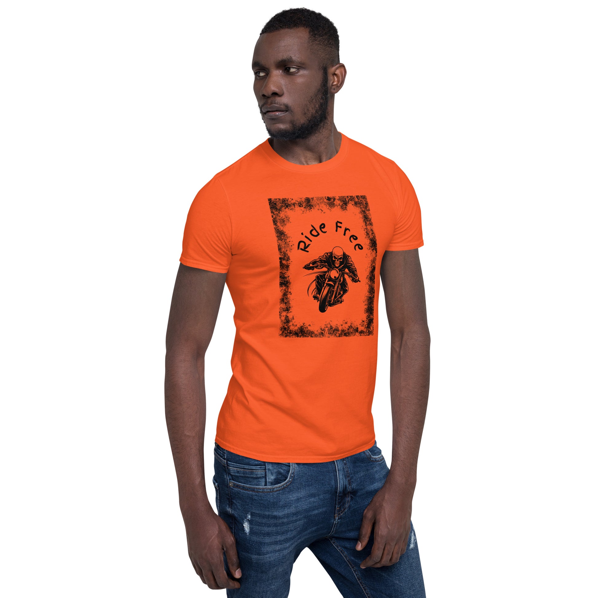 Men's Biker Tee - Death Rider Ride Free Unisex Tee by EraofInk