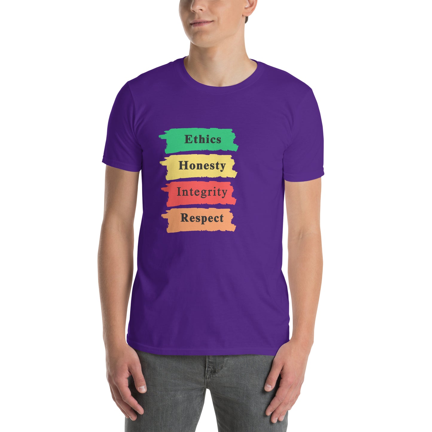 Ethics Honesty Integrity Respect Paint Strokes Unisex Tee by EraofInk