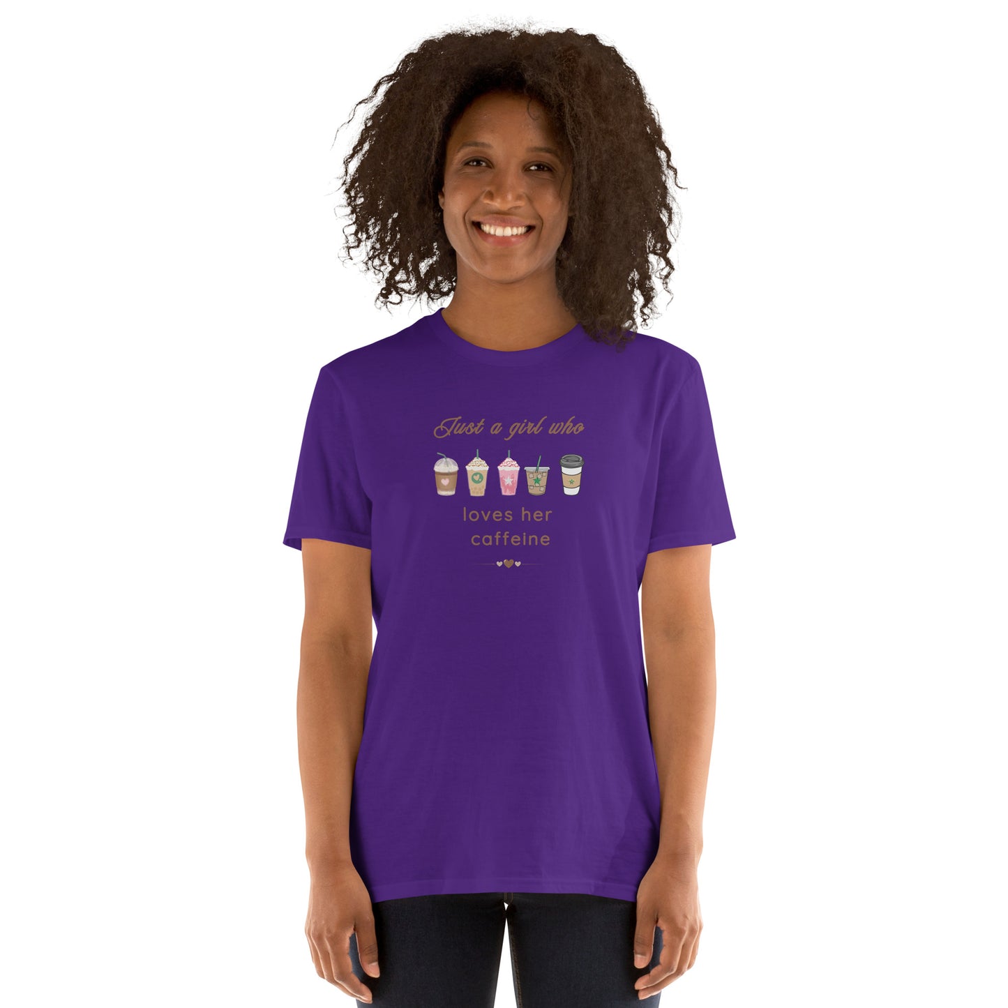 Just a Girl Who Loves Her Caffeine Unisex Tee by EraofInk