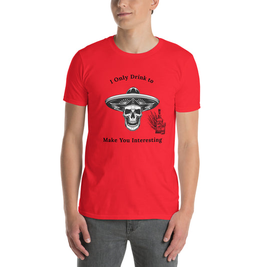 Tequila Drinker's Shirt Skull Wearing Sombrero with Tequila by EraofInk