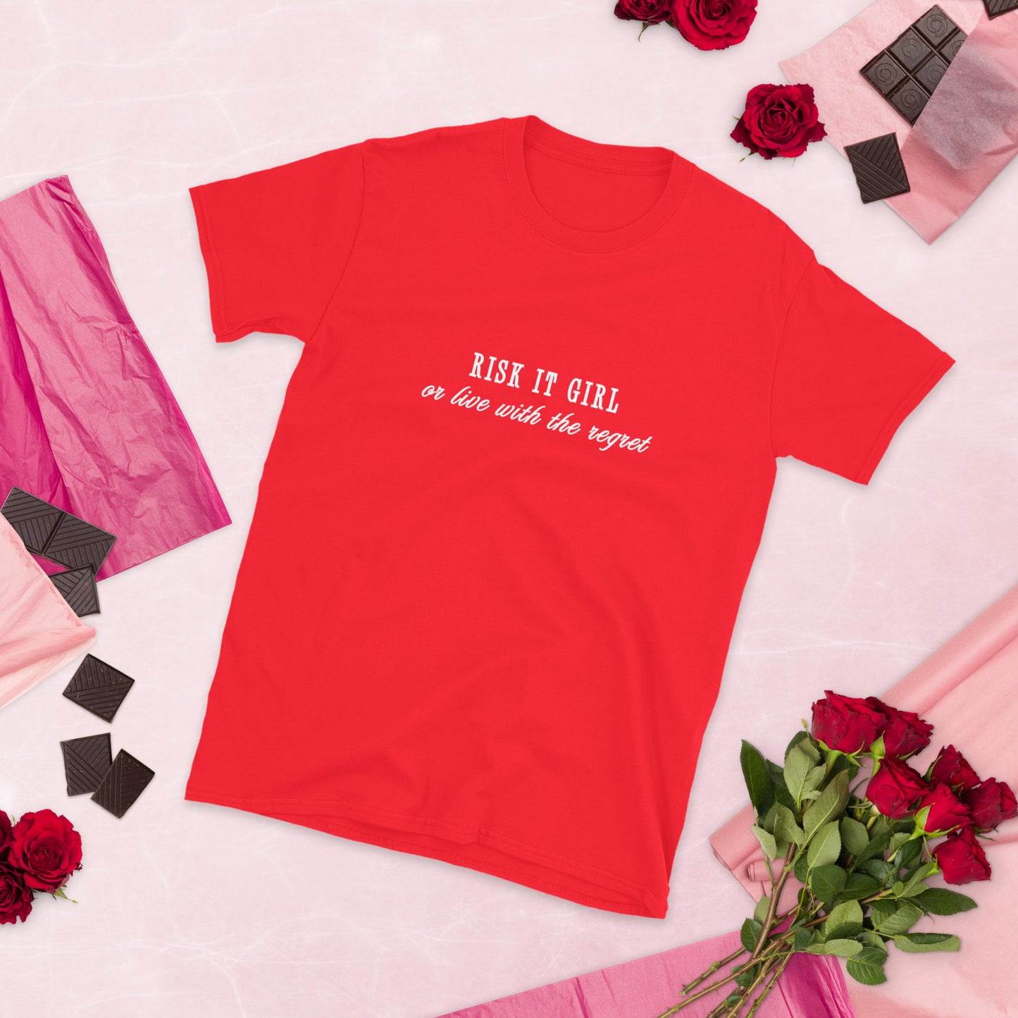 Risk It Girl or Live with the Regret Unisex Tee by RecreatingKrista
