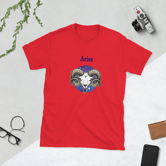 Aries Astrological Horoscope Zodiac The Ram Unisex Tee by EraofInk