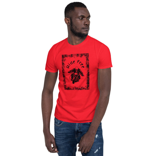 Men's Biker Tee - Death Rider Ride Free Unisex Tee by EraofInk