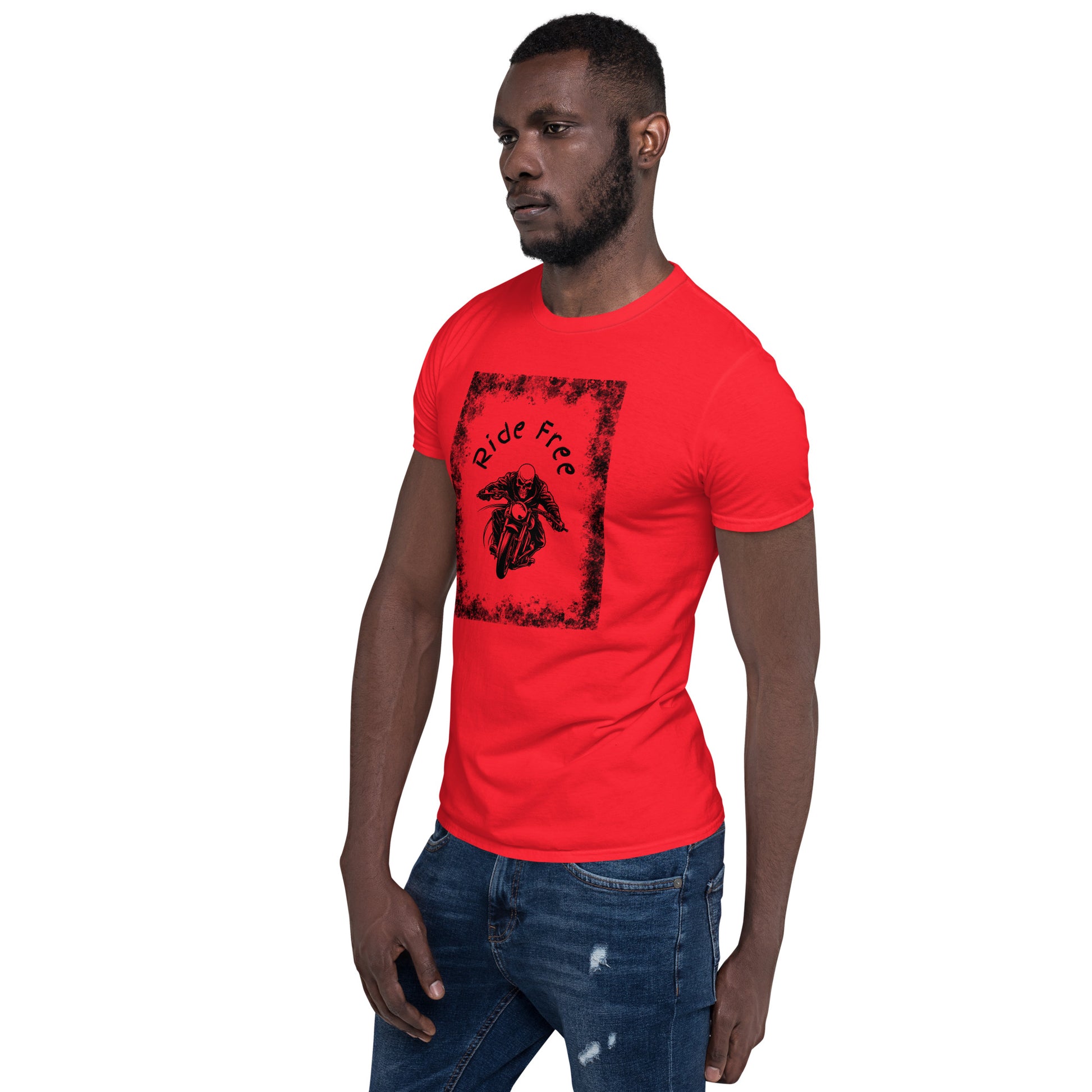 Men's Biker Tee - Death Rider Ride Free Unisex Tee by EraofInk