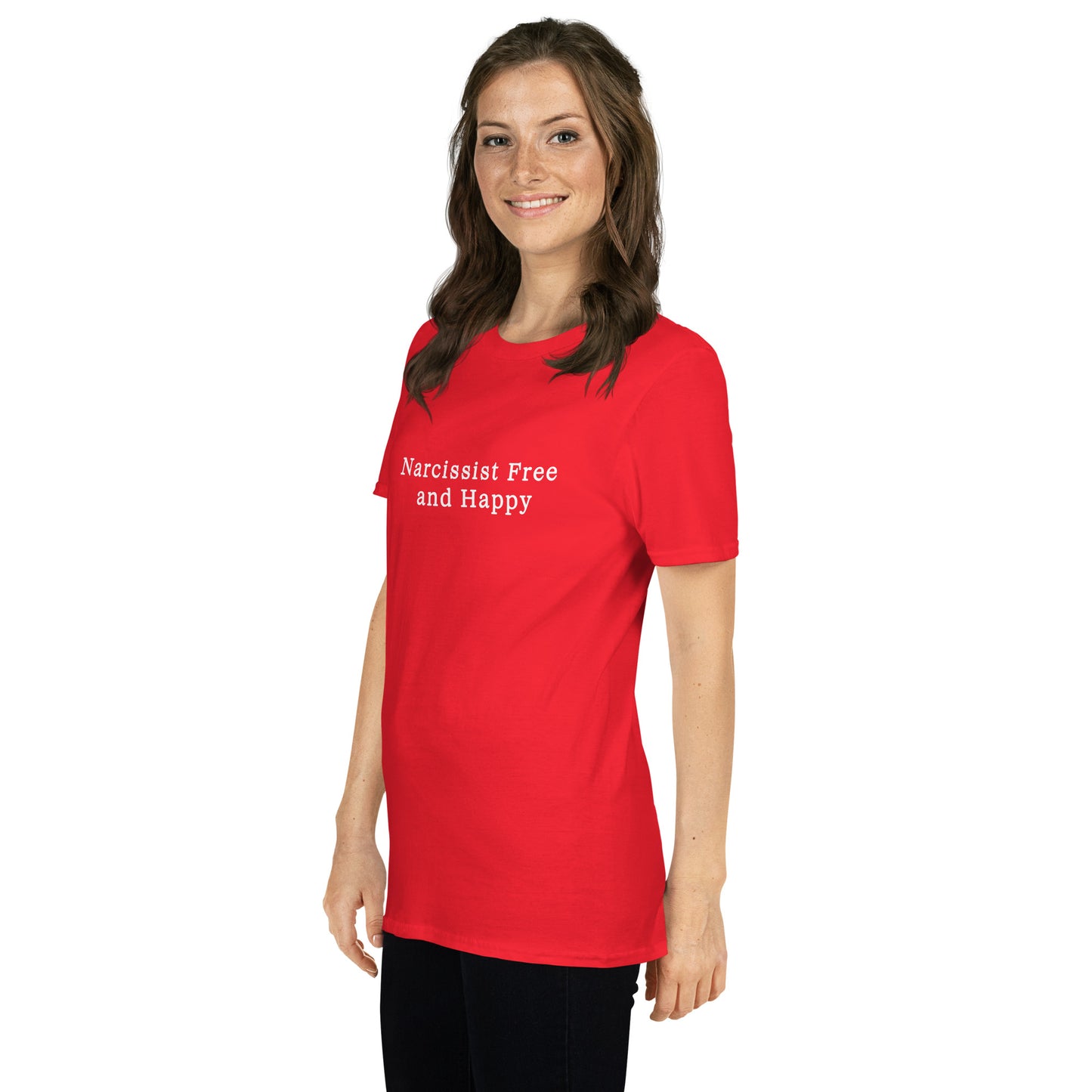 Narcissist Free and Happy Unisex Tee by EraofInk