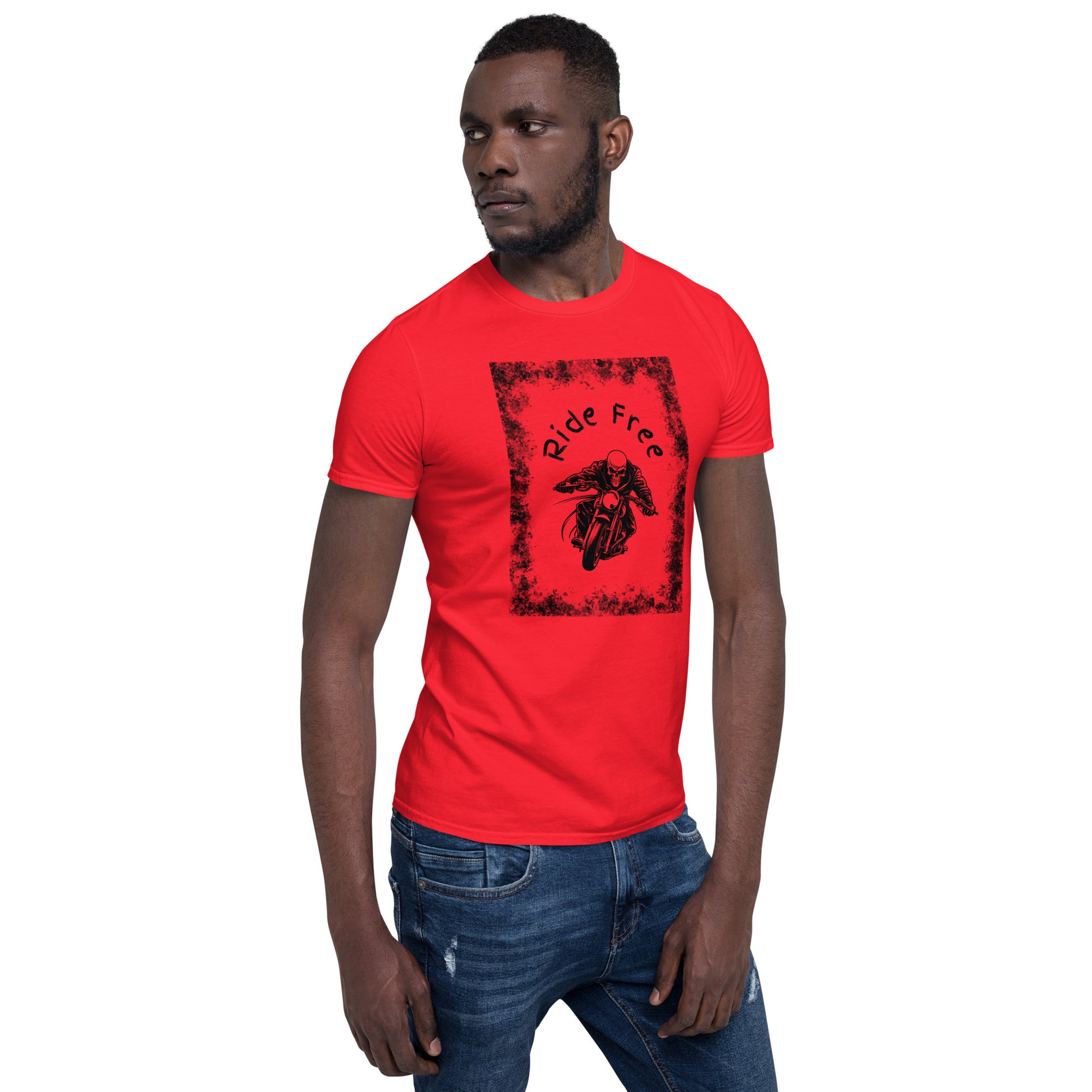 Men's Biker Tee - Death Rider Ride Free Unisex Tee by EraofInk