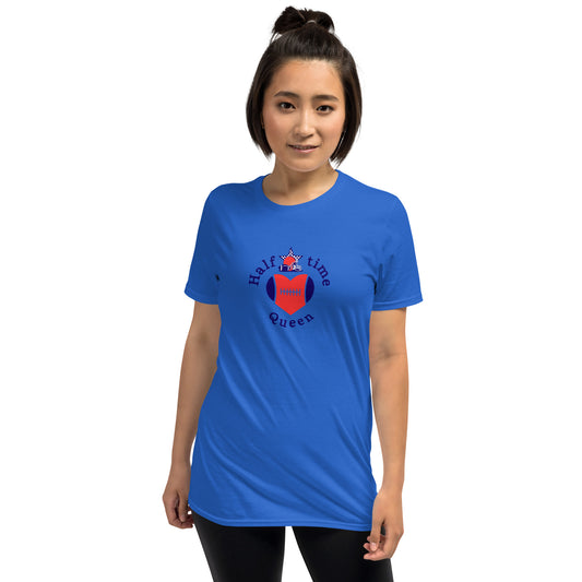 Halftime Queen Football Cheer for Red & Blue Unisex Tee by EraofInk