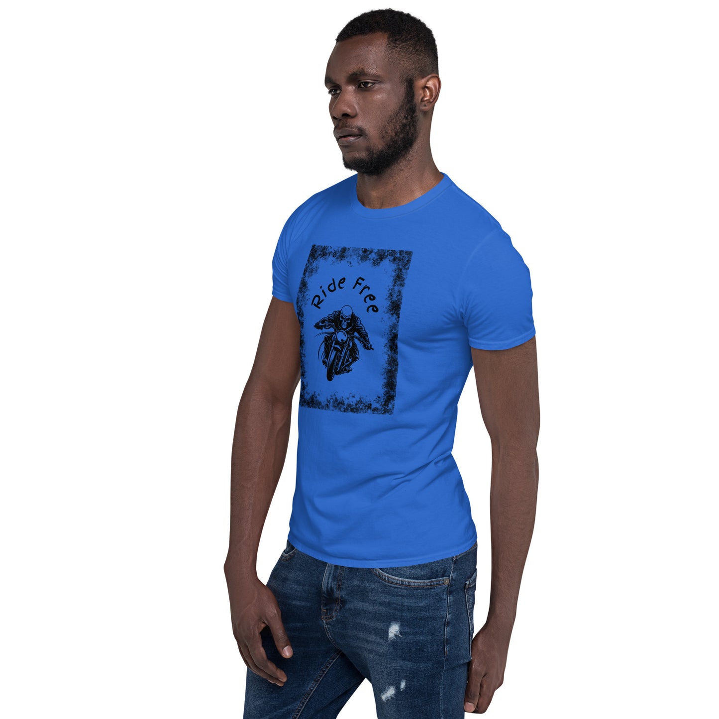 Men's Biker Tee - Death Rider Ride Free Unisex Tee by EraofInk