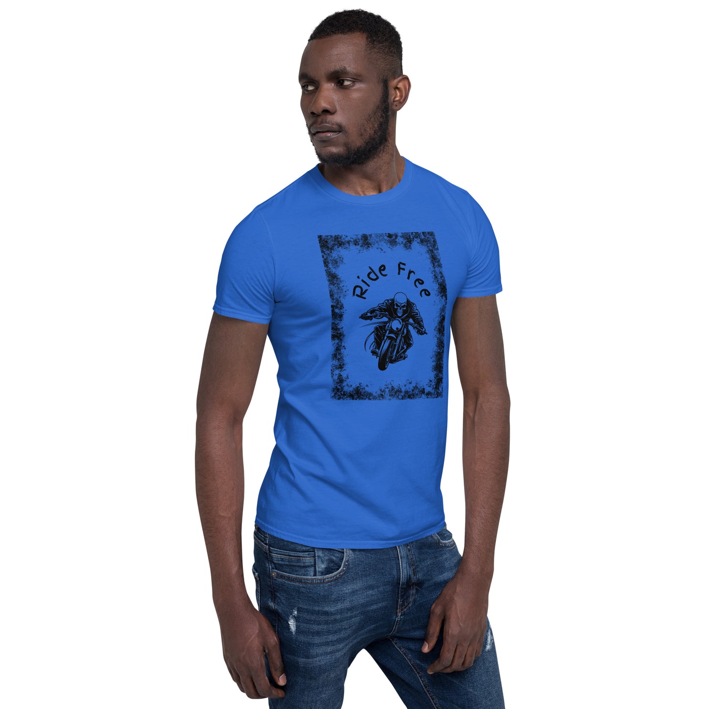 Men's Biker Tee - Death Rider Ride Free Unisex Tee by EraofInk