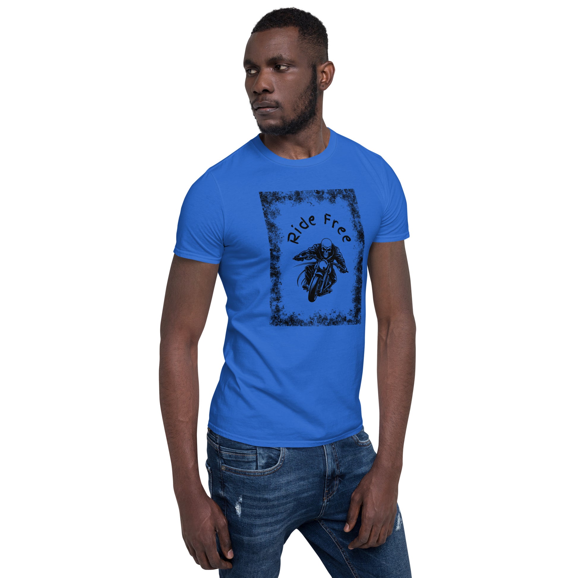 Men's Biker Tee - Death Rider Ride Free Unisex Tee by EraofInk