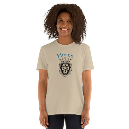 Fierce Like a Lion (with blue eyes) Unisex Tee by EraofInk