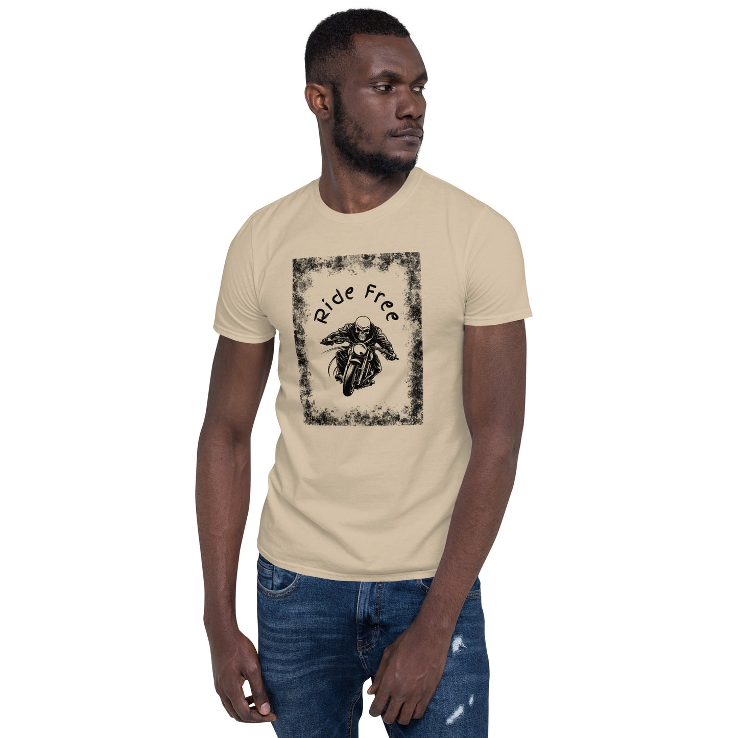 Men's Biker Tee - Death Rider Ride Free Unisex Tee by EraofInk