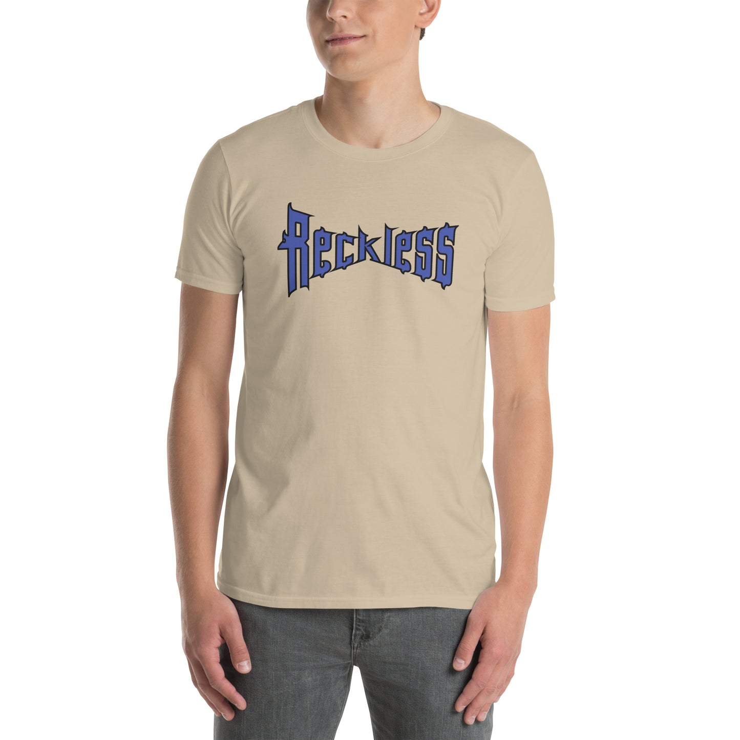 For the Guy Who is Reckless in Warped Font Unisex Tee by EraofInk