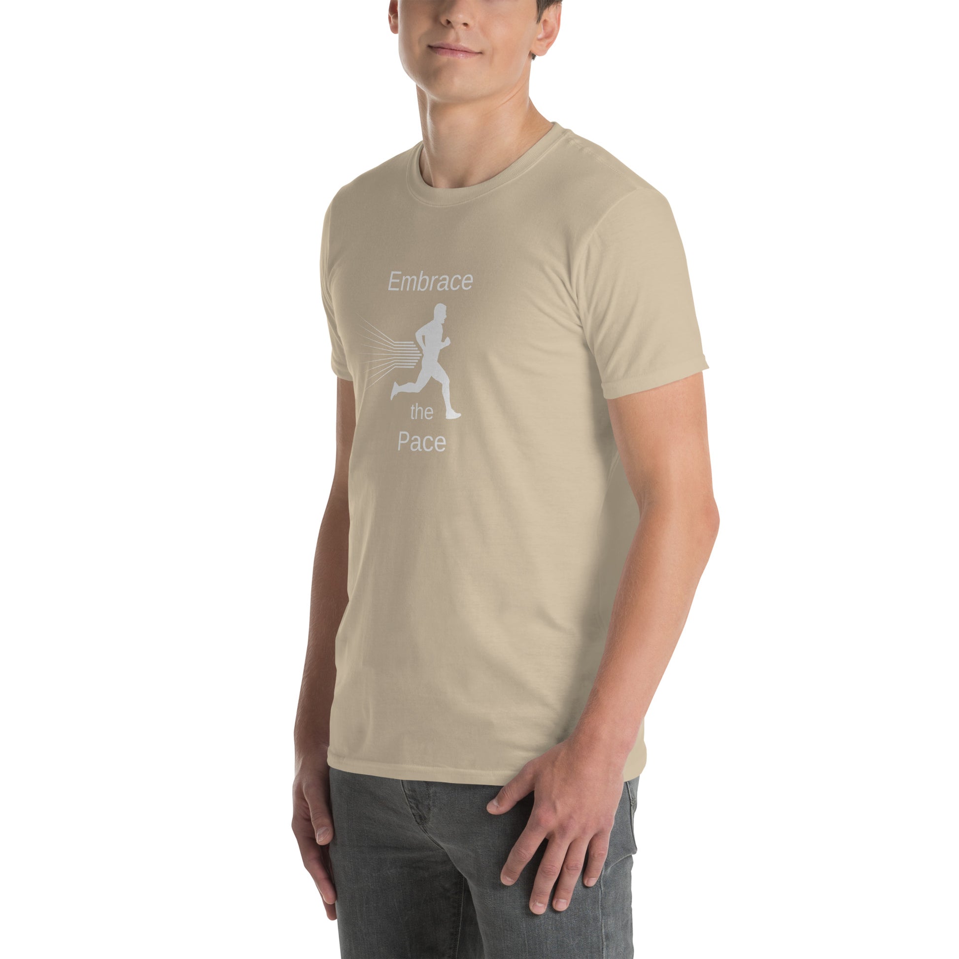 Embrace the Pace Male Runner Unisex Tee by EraofInk