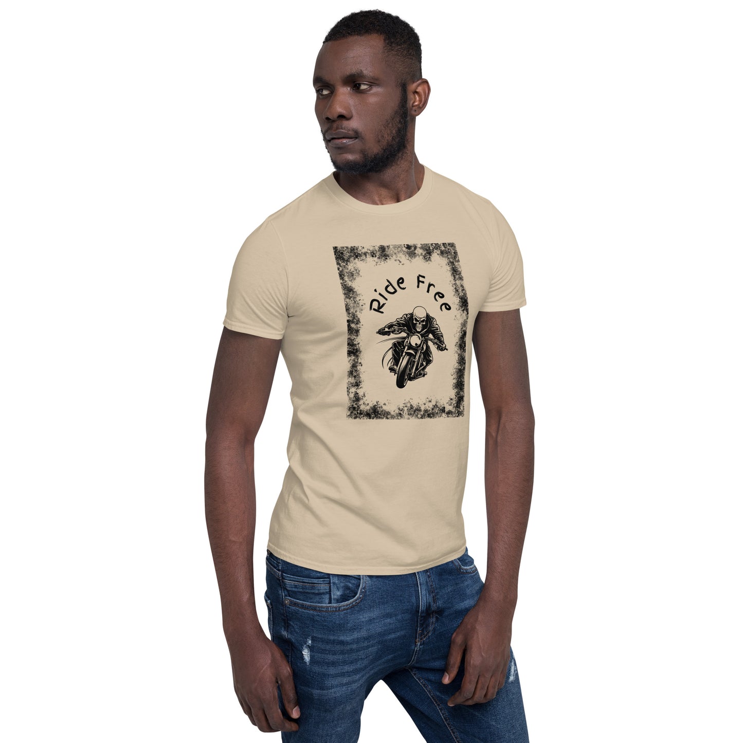 Men's Biker Tee - Death Rider Ride Free Unisex Tee by EraofInk