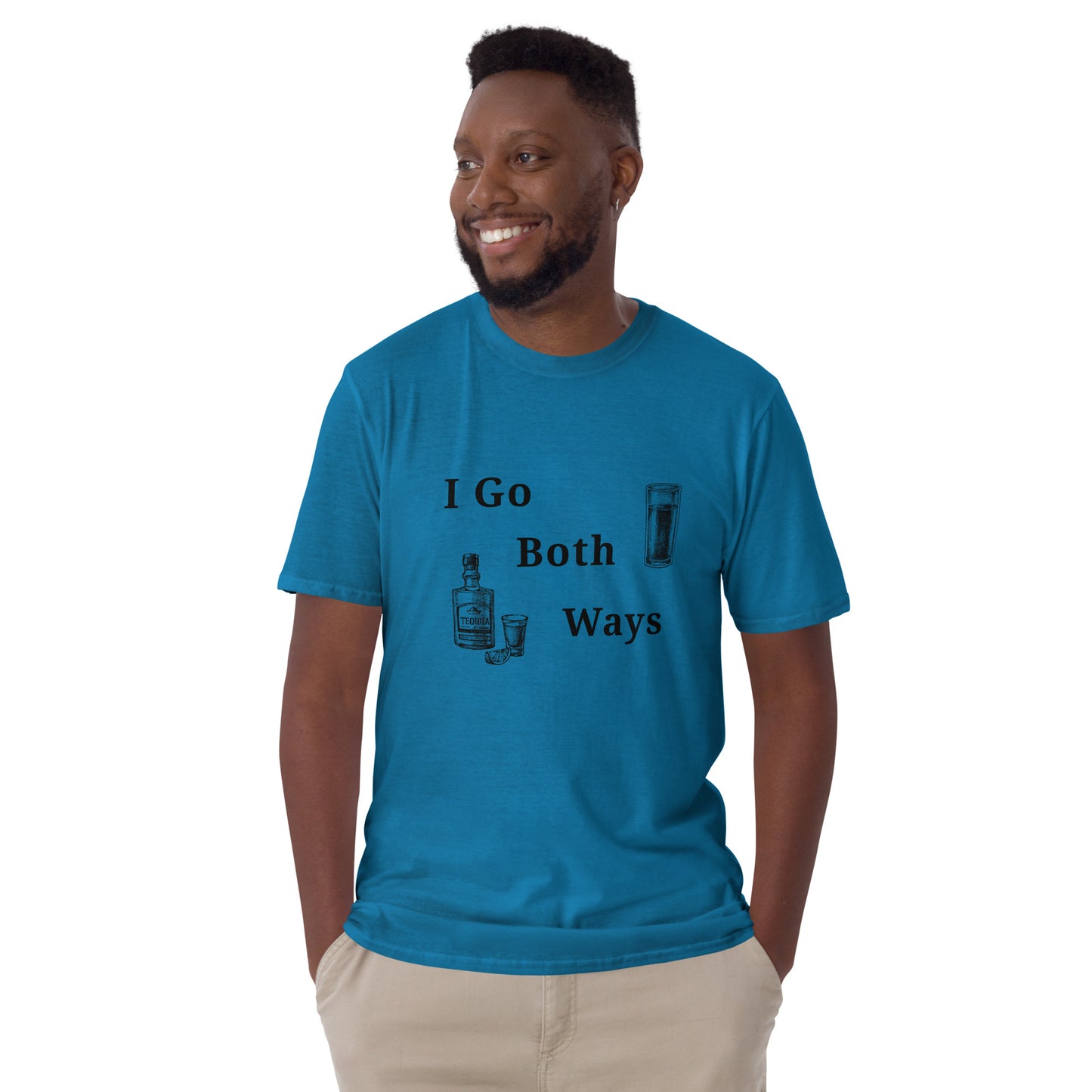 Bourbon and Beer Drinker Tee - I Go Both Ways by EraofInk