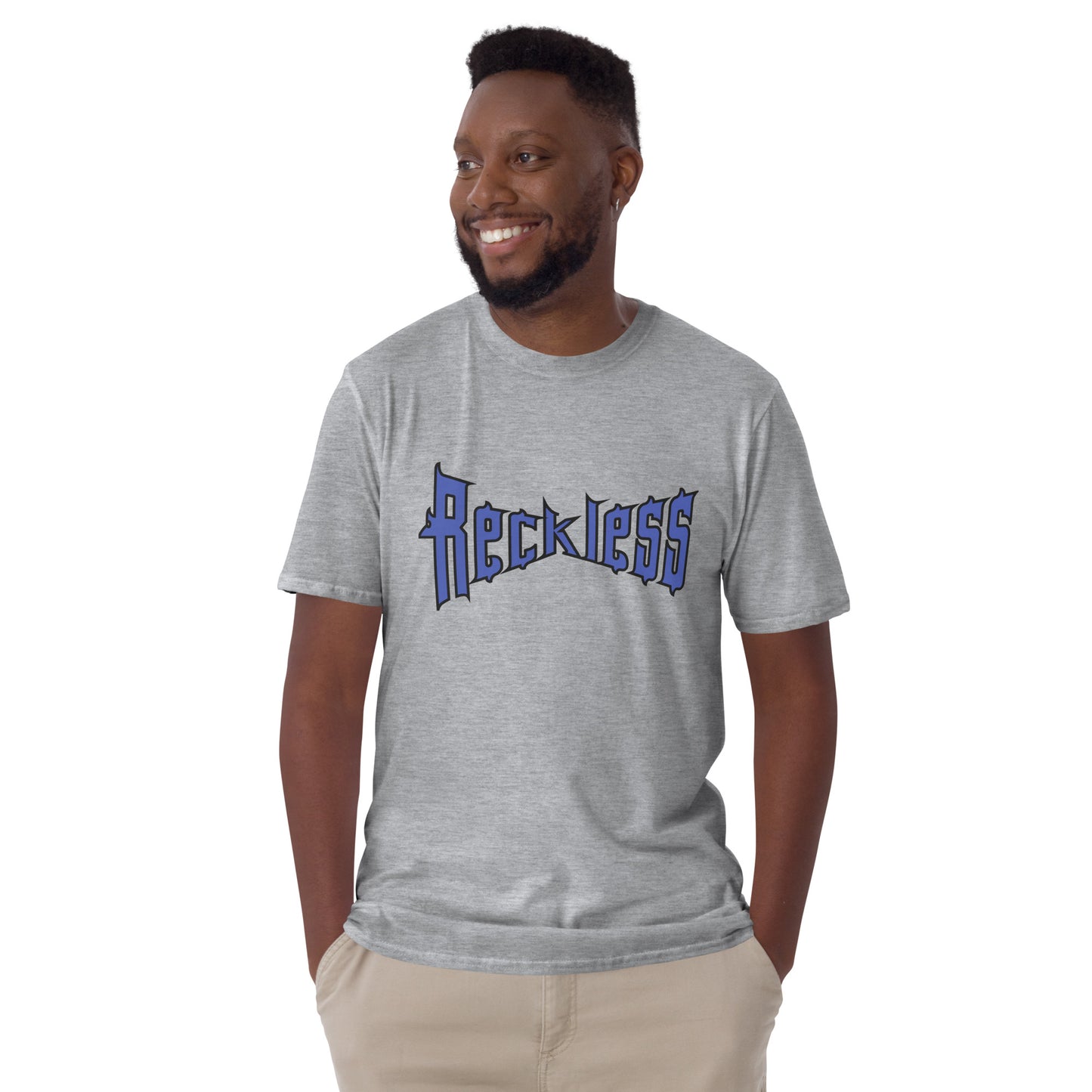 Reckless with Warped Font Unisex Tee by EraofInk