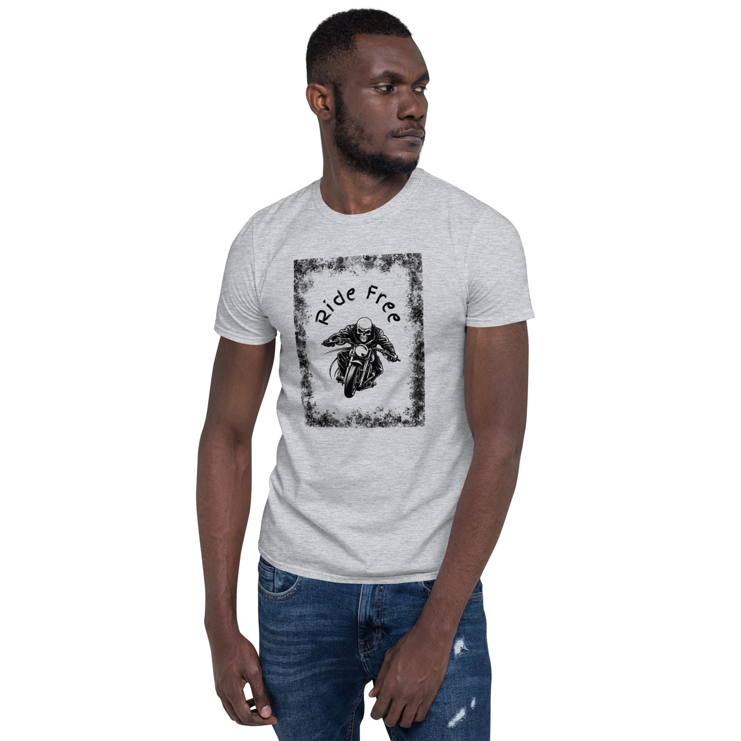 Men's Biker Tee - Death Rider Ride Free Unisex Tee by EraofInk