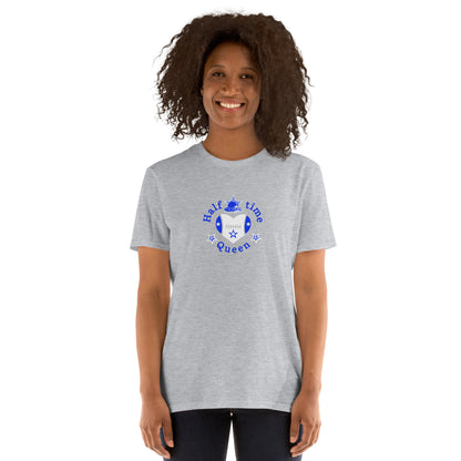 Halftime Queen Football Cheer for Blue & White Unisex Tee by EraofInk