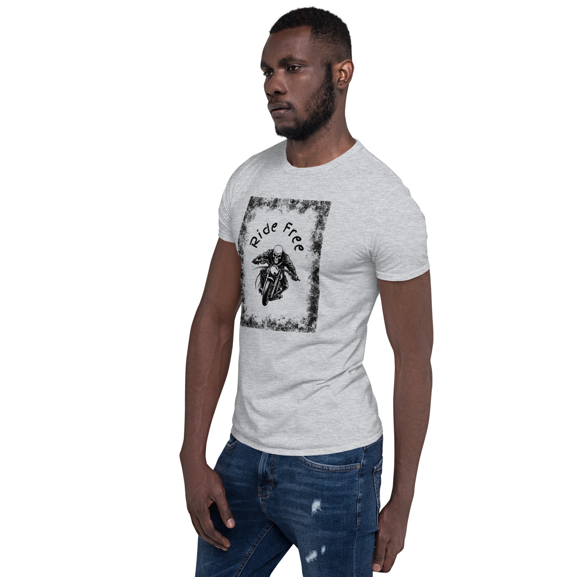 Men's Biker Tee - Death Rider Ride Free Unisex Tee by EraofInk