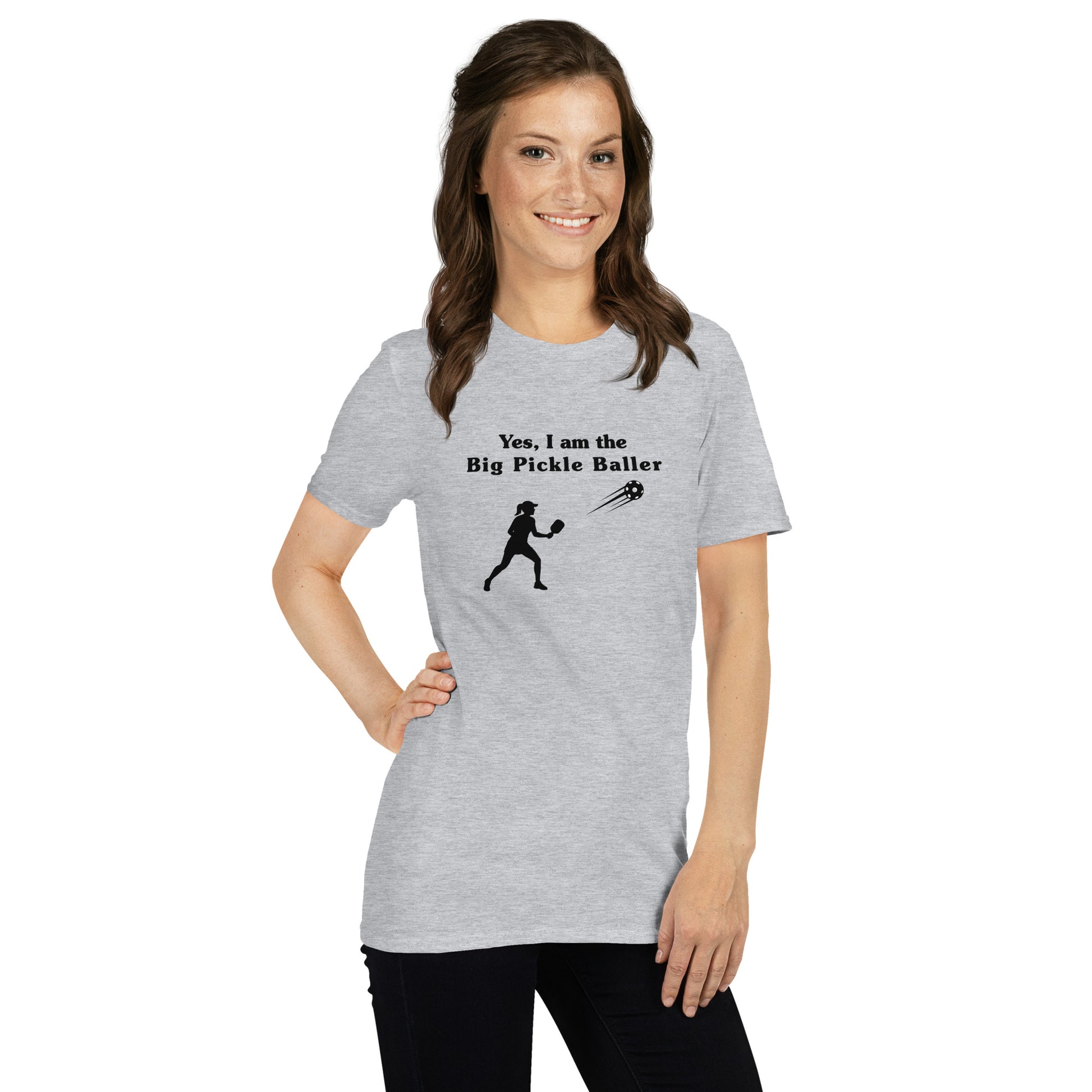 Yes, I am the Big Pickleballer Female Pickleball Unisex Tee by EraofInk