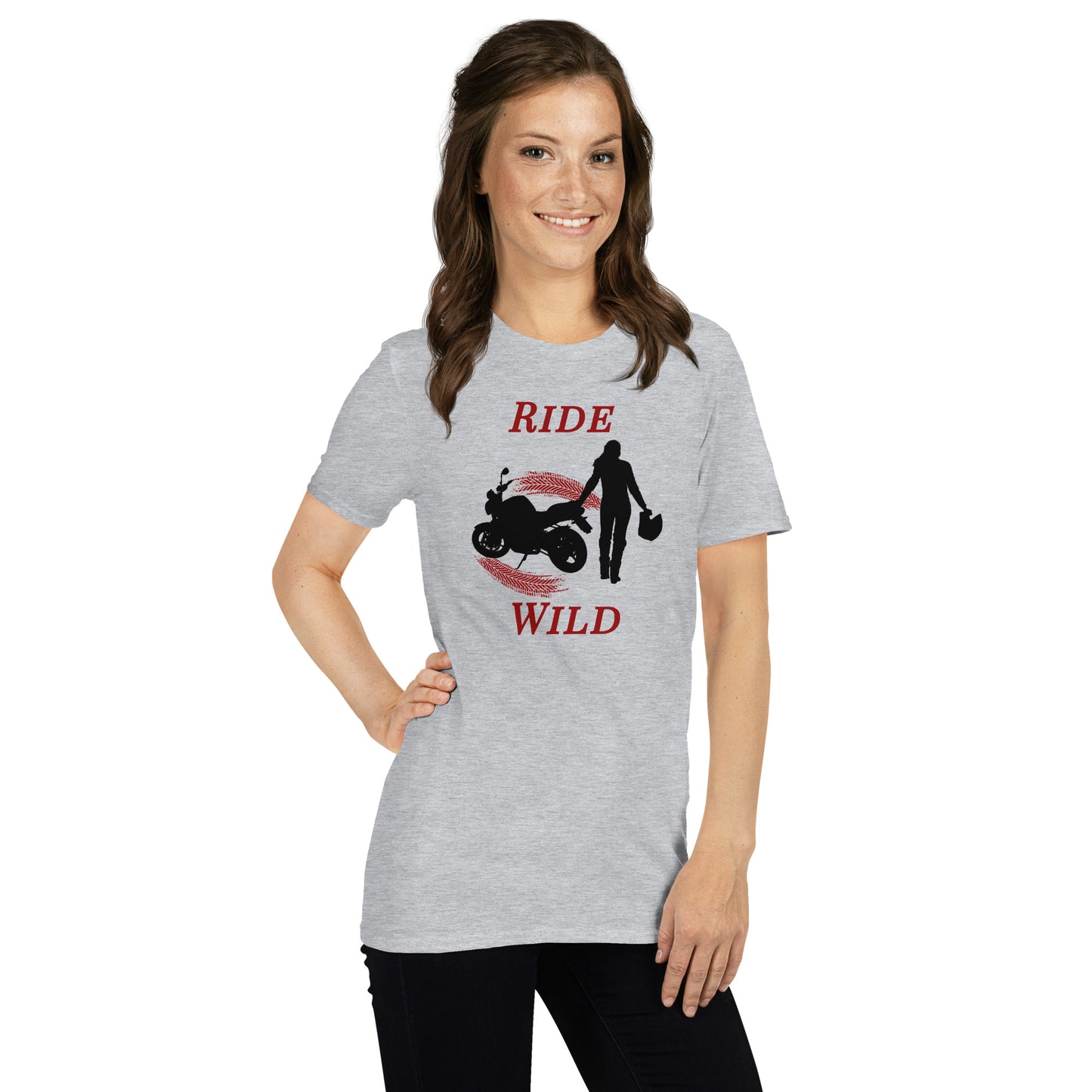Ride Wild Motorcycle Biker Girl Unisex Tee by EraofInk