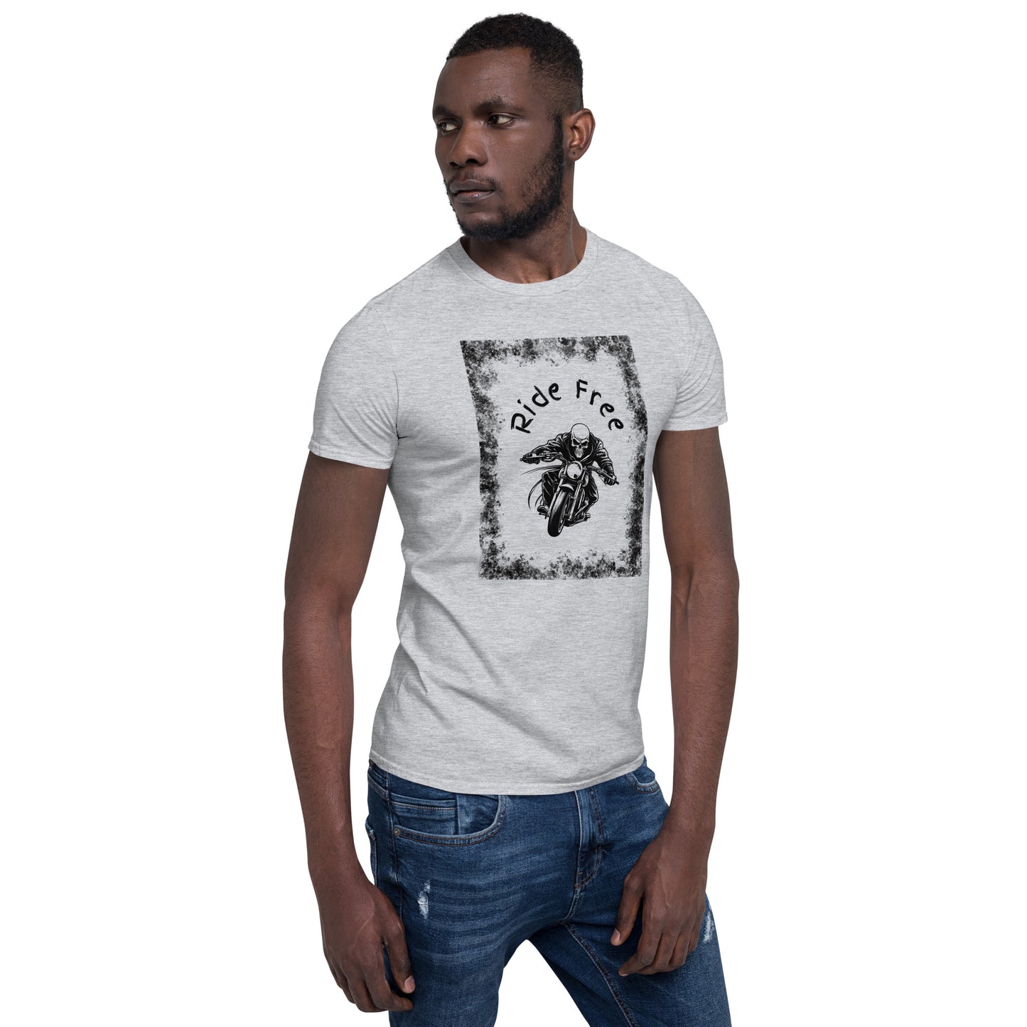Men's Biker Tee - Death Rider Ride Free Unisex Tee by EraofInk