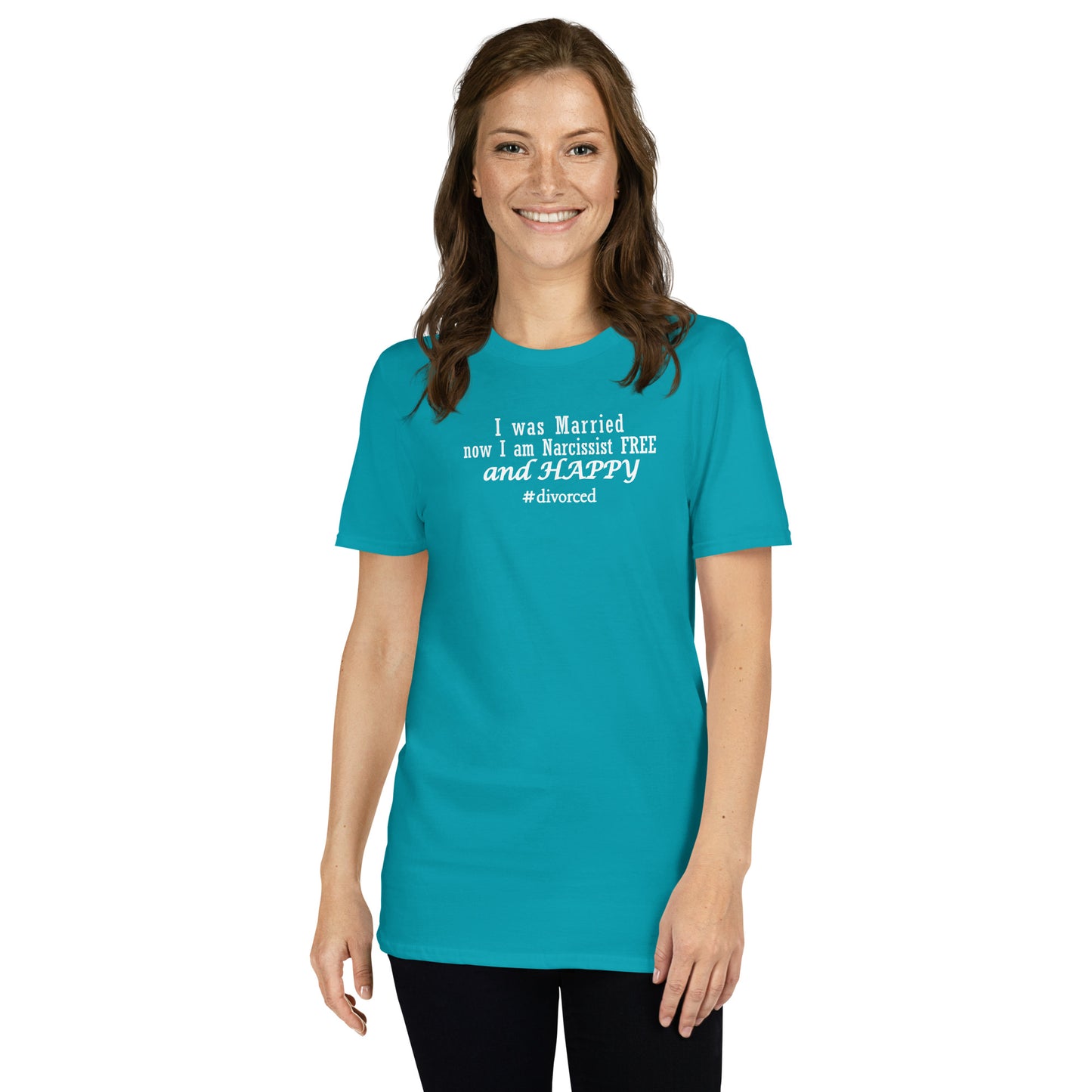 I Was Married, Now I Am Narcissist Free & Happy Unisex Tee by EraofInk