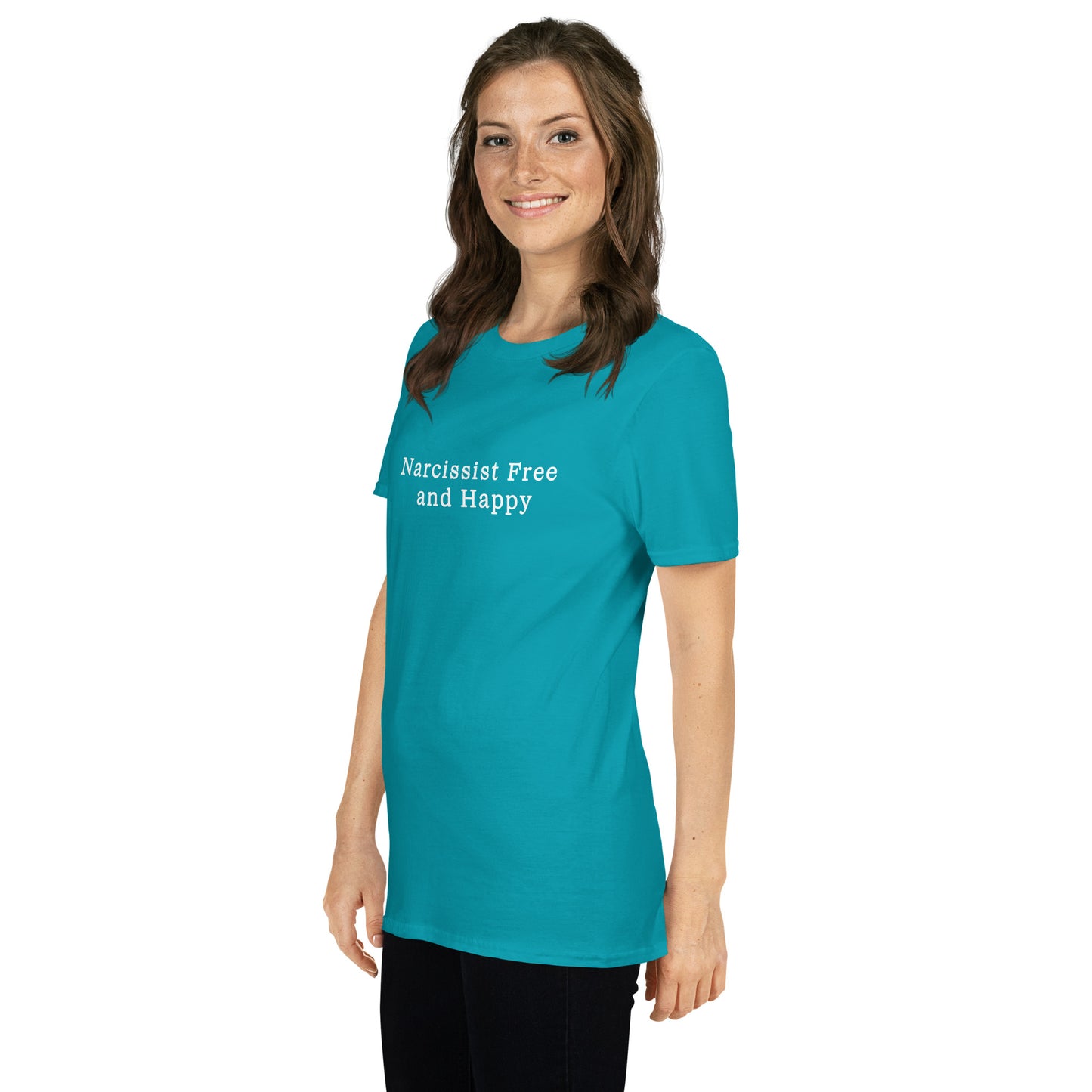 Narcissist Free and Happy Unisex Tee by EraofInk