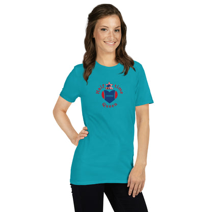 Halftime Queen Football Cheer for Red & Blue Unisex Tee by EraofInk