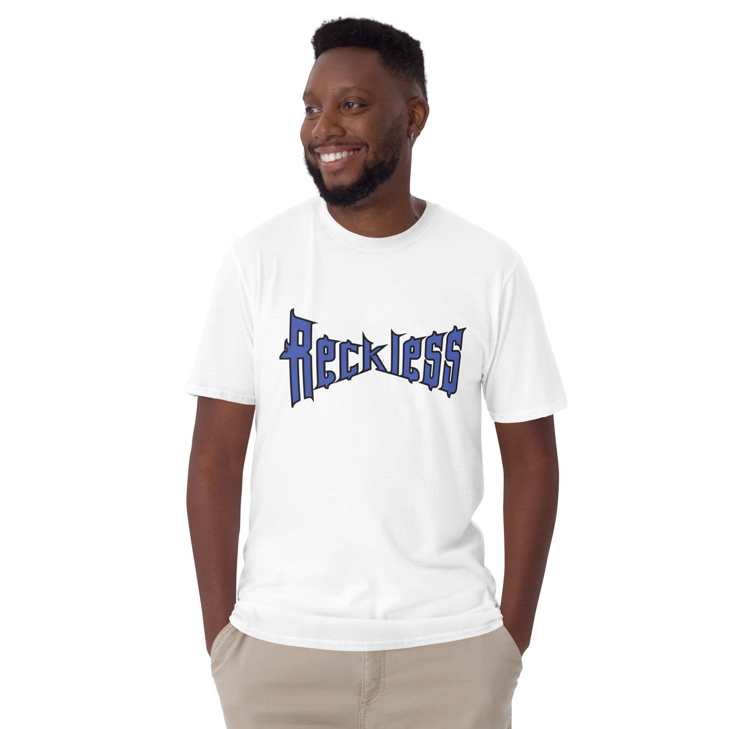 Reckless with Warped Font Unisex Tee by EraofInk
