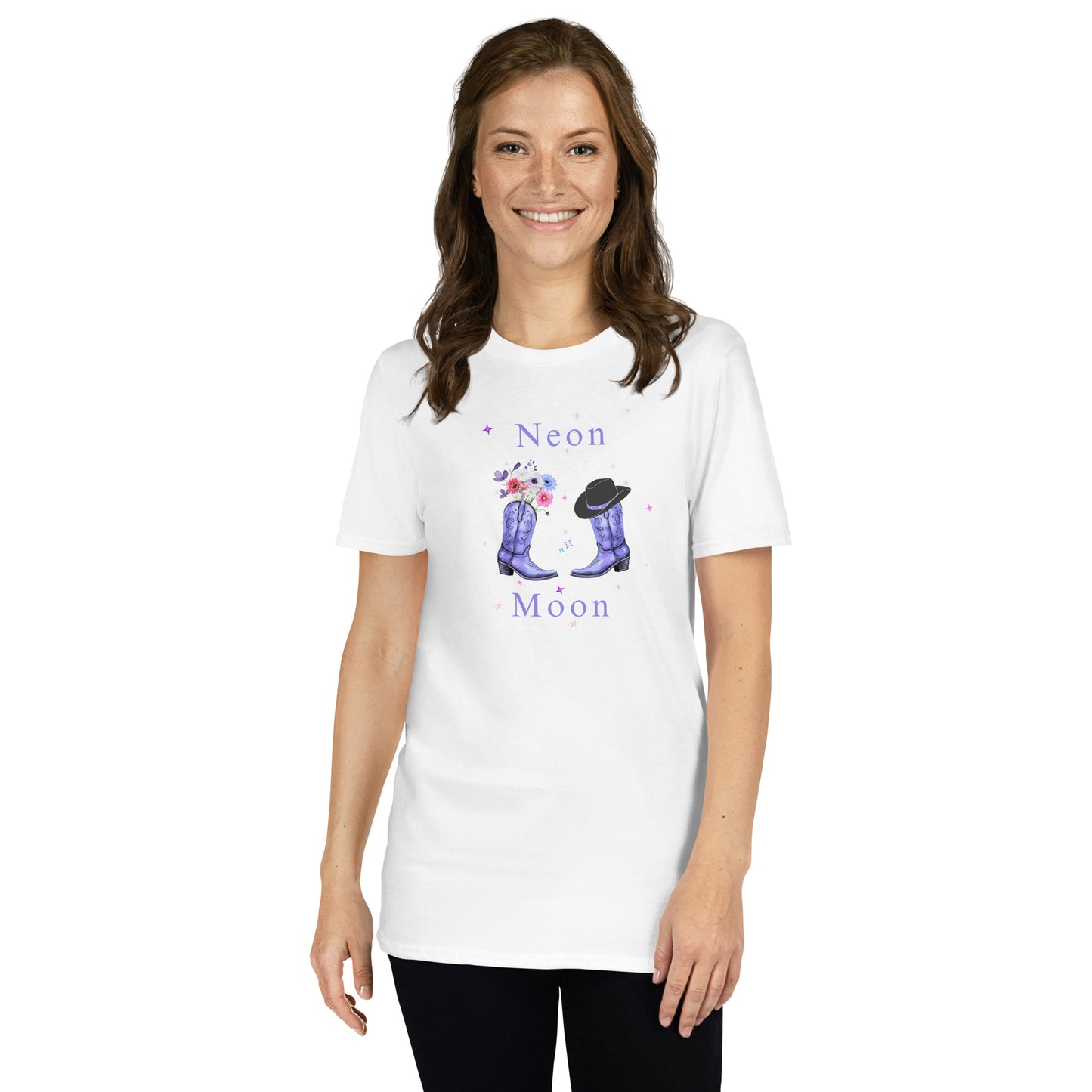 Neon Moon Unisex Tee by EraofInk