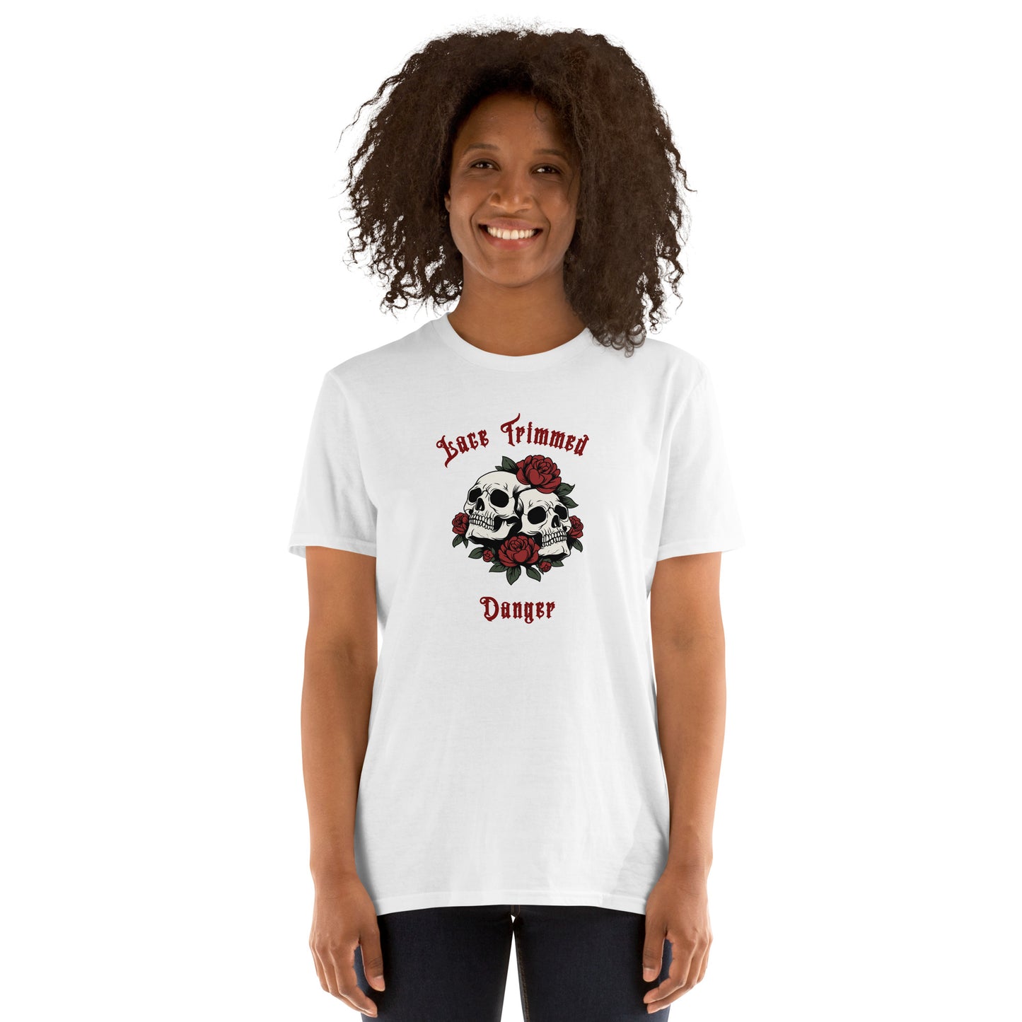 Lace Trimmed Danger Unisex Tee by EraofInk