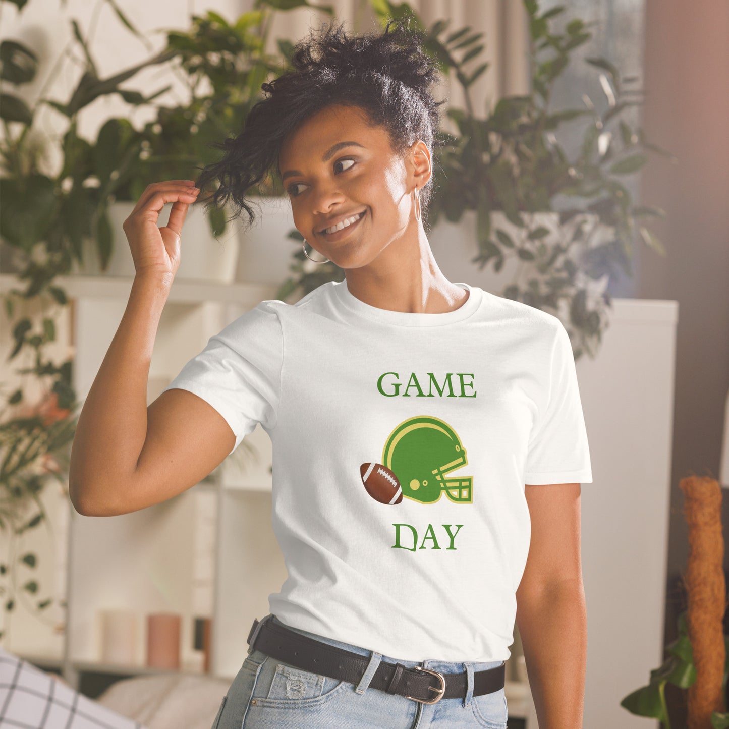 Game Day Football Unisex Tee Cheer for Green & Gold by EraofInk