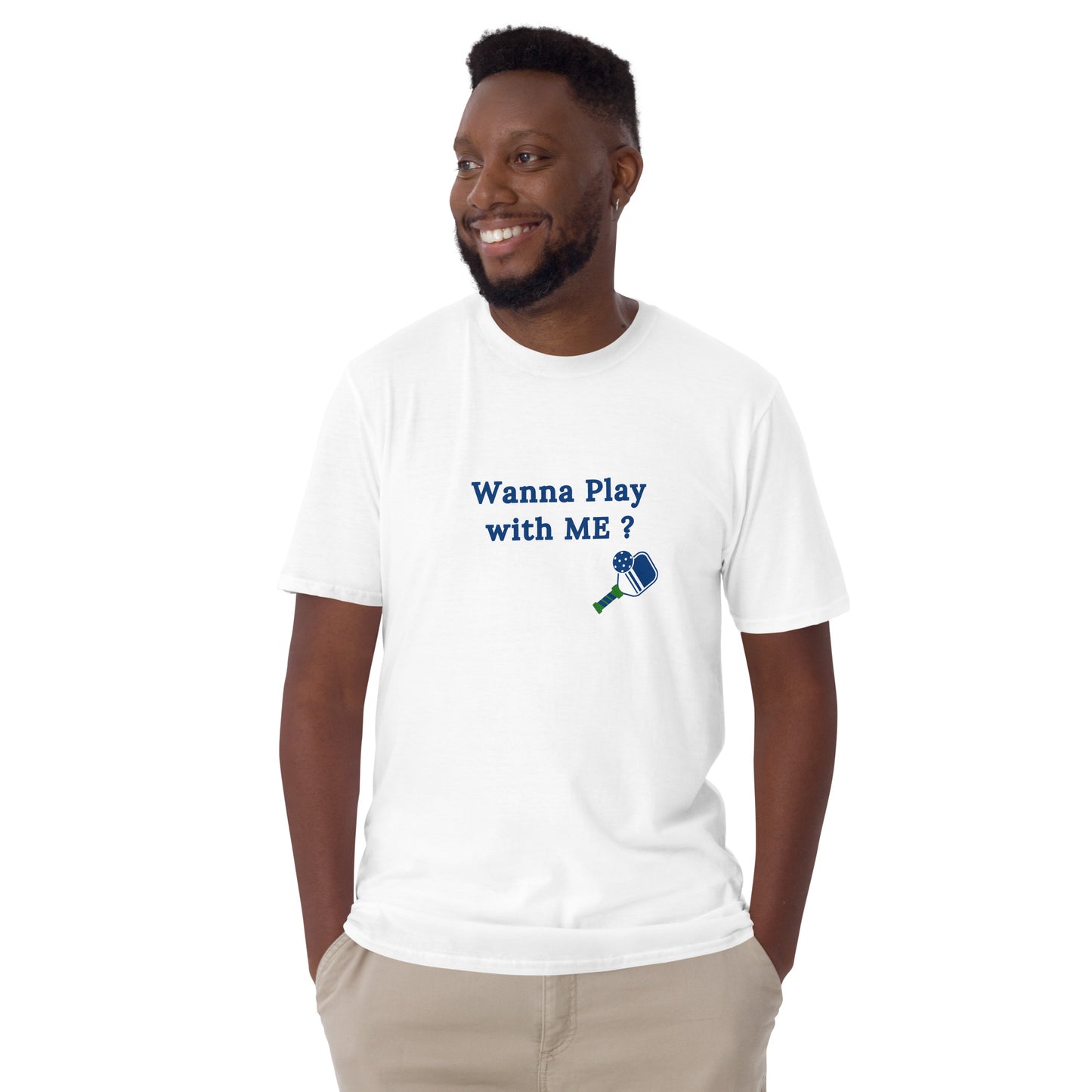 Wanna Play With Me? Pickleballo Unisex Tee by EraofInk