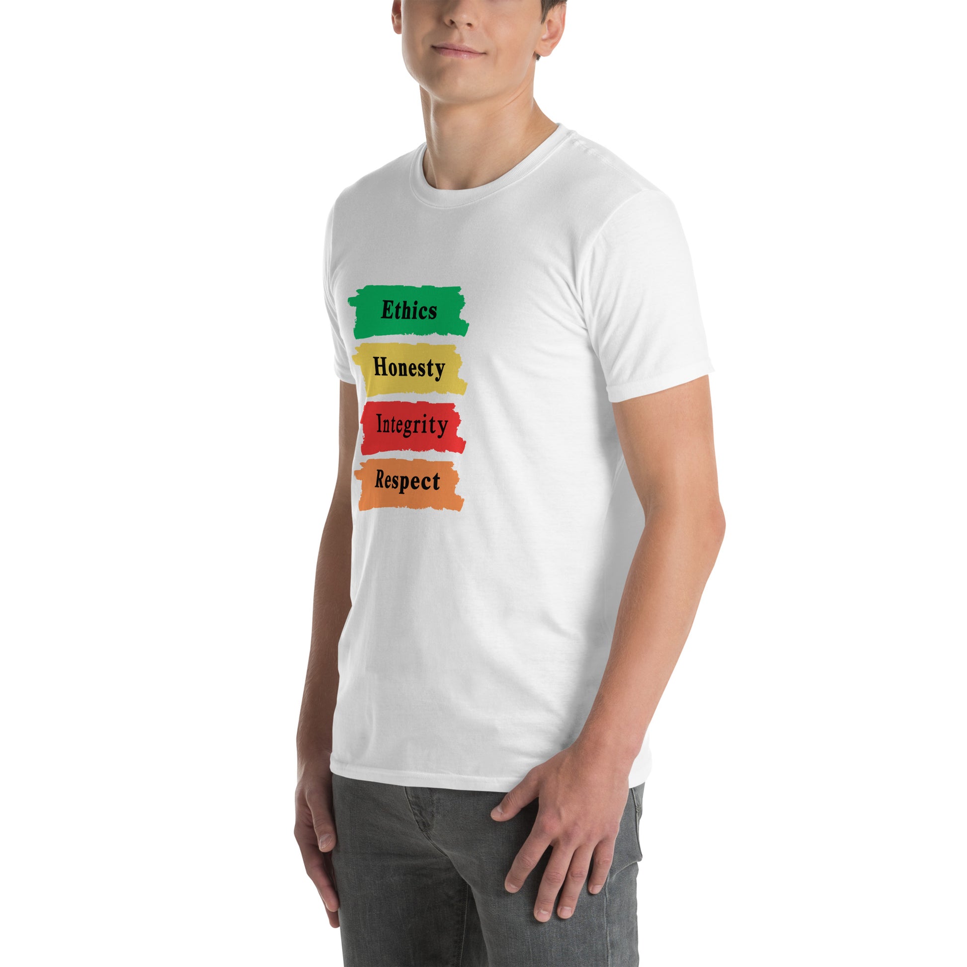 Ethics Honesty Integrity Respect Paint Strokes Unisex Tee by EraofInk